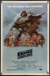 8p264 EMPIRE STRIKES BACK NSS style B 1sh '80 George Lucas sci-fi classic, cool art by Tom Jung!
