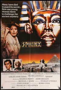 8p853 SPHINX English 1sh '81 Frank Langella, sexy scared Lesley Anne-Down, cool image of Egypt!
