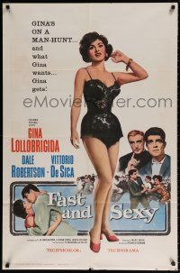 8p284 FAST & SEXY 1sh '61 de Sica, who could ask for more than half-dressed sexy Gina Lollobrigida!
