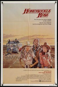8p435 HONEYSUCKLE ROSE 1sh '80 art of Willie Nelson, Dyan Cannon & Amy Irving, country music!