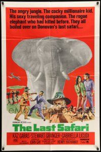 8p566 LAST SAFARI 1sh '67 Stewart Granger in the angry jungle hunting a rogue elephant!