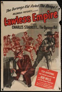 8p572 LAWLESS EMPIRE 1sh '45 Mildred Law, Dub Taylor, Charles Starrett as The Durango Kid!