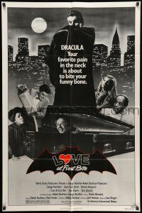 8p604 LOVE AT FIRST BITE 1sh '79 AIP, wacky vampire image of George Hamilton as Dracula!