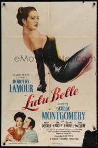8p613 LULU BELLE 1sh '48 art of sexy Dorothy Lamour & w/George Montgomery!