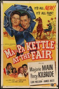 8p614 MA & PA KETTLE AT THE FAIR 1sh '52 Marjorie Main & Percy Kilbride harness racing!