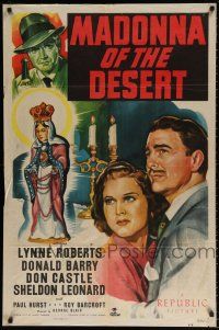8p618 MADONNA OF THE DESERT 1sh '48 art of Lynne Roberts & Don Red Barry!