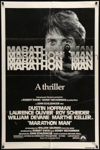 8p631 MARATHON MAN 1sh '76 cool image of Dustin Hoffman, John Schlesinger classic thriller!