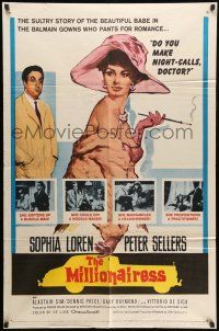 8p648 MILLIONAIRESS 1sh '60 beautiful Sophia Loren is the richest girl in the world, Peter Sellers