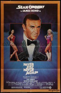 8p692 NEVER SAY NEVER AGAIN 1sh '83 art of Sean Connery as James Bond 007 by Obrero!