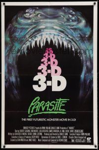 8p718 PARASITE 1sh '82 Demi Moore, the first futuristic monster movie in 3-D!