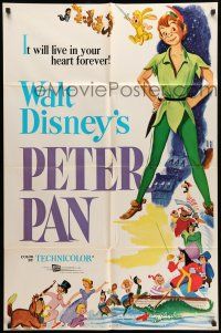 8p722 PETER PAN 1sh R69 Walt Disney animated cartoon fantasy classic, great art!