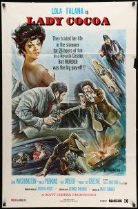 8p733 POP GOES THE WEASEL 1sh '75 Lady Cocoa, Lola Falana, cool action artwork!