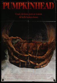 8p748 PUMPKINHEAD DEG style 1sh '88 directed by Stan Winston, Lance Henriksen, creepy horror image!