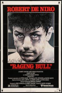 8p755 RAGING BULL 1sh '80 Martin Scorsese, Kunio Hagio art of boxer Robert De Niro!