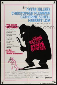 8p765 RETURN OF THE PINK PANTHER style A 1sh '75 Sellers as Inspector Clouseau, give crime a break!