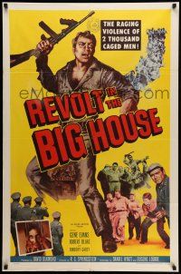 8p767 REVOLT IN THE BIG HOUSE 1sh '58 the raging violence of 2 thousand caged men!