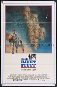 8p768 RIGHT STUFF 1sh '83 great Tom Jung montage art of the first NASA astronauts!
