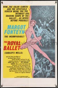 8p782 ROYAL BALLET 1sh '60 artwork of incomparable ballerina Margot Fonteyn!