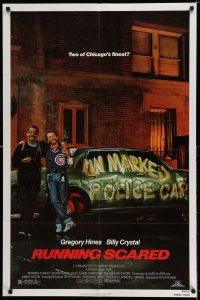 8p784 RUNNING SCARED 1sh '86 Gregory Hines & Billy Crystal are Chicago's finest!