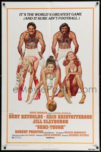 8p805 SEMI-TOUGH 1sh '77 Burt Reynolds, Kris Kristofferson, sexy girls & football art by McGinnis!