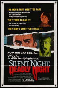 8p823 SILENT NIGHT, DEADLY NIGHT uncut style 1sh '84 the movie that went too far, X-mas horror!