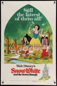 8p840 SNOW WHITE & THE SEVEN DWARFS 1sh R75 Walt Disney animated cartoon fantasy classic!