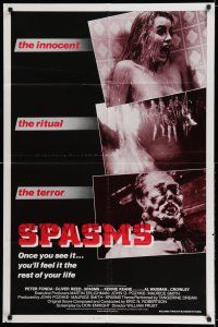 8p850 SPASMS int'l 1sh '83 Peter Fonda, Oliver Reed, wild different photographic horror images!