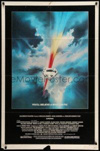 8p888 SUPERMAN 1sh '78 comic book hero Christopher Reeve, cool Bob Peak logo art!