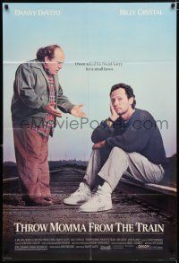 8p920 THROW MOMMA FROM THE TRAIN 1sh '87 great image of Danny DeVito, Billy Crystal!