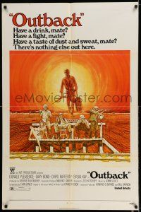 8p964 WAKE IN FRIGHT 1sh '71 tough Australian Outback classic, have a drink, have a fight!