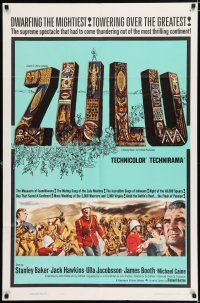 8p999 ZULU 1sh '64 Stanley Baker & Michael Caine English classic, dwarfing the mightiest!