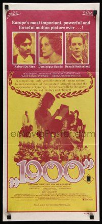 8r643 1900 Aust daybill '77 directed by Bernardo Bertolucci, Robert De Niro, different image!