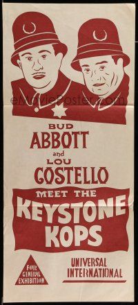 8r646 ABBOTT & COSTELLO MEET THE KEYSTONE KOPS Aust daybill R50s Bud & Lou in movies' maddest days
