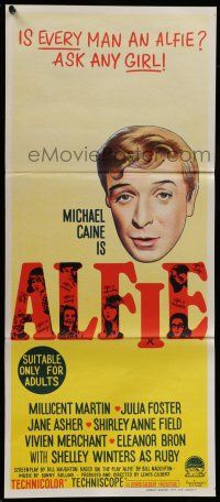 8r649 ALFIE Aust daybill '66 British cad Michael Caine loves them and leaves them, ask any girl!