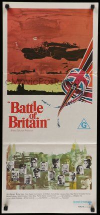 8r658 BATTLE OF BRITAIN Aust daybill '69 all-star cast in historical World War II battle!