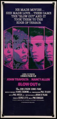 8r667 BLOW OUT Aust daybill '81 John Travolta, Brian De Palma, the edge of terror!
