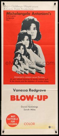 8r668 BLOW-UP Aust daybill '67 Michelangelo Antonioni, different image of Vanessa Redgrave!