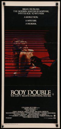 8r669 BODY DOUBLE Aust daybill '84 Brian De Palma, voyeur Craig Wasson & sexy Melanie Griffith!