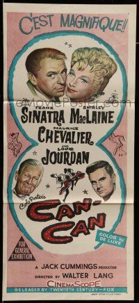 8r685 CAN-CAN Aust daybill '60 Frank Sinatra, Shirley MacLaine, Maurice Chevalier & Louis Jourdan