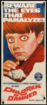 8r694 CHILDREN OF THE DAMNED Aust daybill '64 beware the creepy kid's eyes that paralyze!