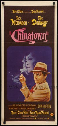 8r695 CHINATOWN Aust daybill '75 art of smoking Jack Nicholson & Faye Dunaway, Roman Polanski