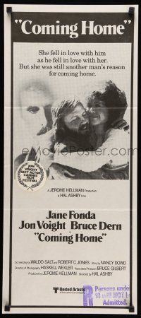 8r703 COMING HOME Aust daybill '78 Jane Fonda, Jon Voight, Bruce Dern, Ashby, Vietnam veterans!