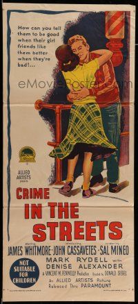 8r707 CRIME IN THE STREETS Aust daybill '56 Sal Mineo & 1st John Cassavetes, Richardson Studio!