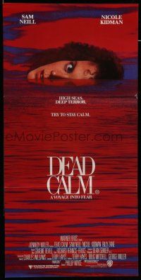 8r716 DEAD CALM Aust daybill '89 Sam Neill, wild image of Nicole Kidman on horizon of red ocean!