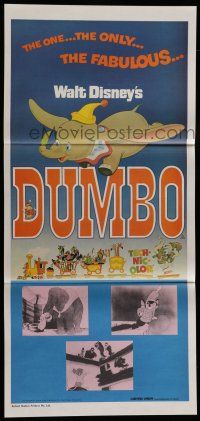 8r729 DUMBO Aust daybill R76 different colorful train art from Walt Disney circus elephant classic