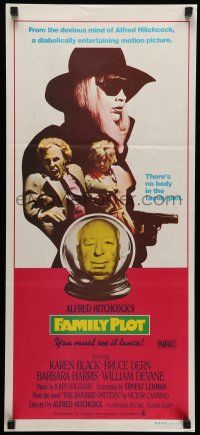 8r742 FAMILY PLOT Aust daybill '76 from the mind of devious Alfred Hitchcock, Karen Black, Dern!