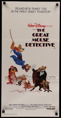 8r774 GREAT MOUSE DETECTIVE Aust daybill '86 Walt Disney's crime-fighting Sherlock Holmes cartoon!