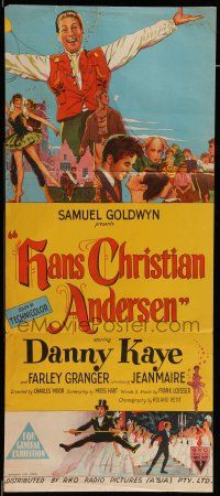 8r782 HANS CHRISTIAN ANDERSEN Aust daybill '53 art of Danny Kaye w/story characters!
