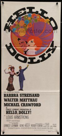 8r790 HELLO DOLLY Aust daybill '70 art of Barbra Streisand & Walter Matthau by Richard Amsel!
