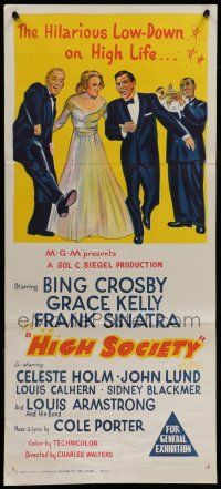8r792 HIGH SOCIETY Aust daybill R60s Frank Sinatra, Bing Crosby, Grace Kelly & Louis Armstrong!